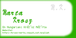 marta krosz business card